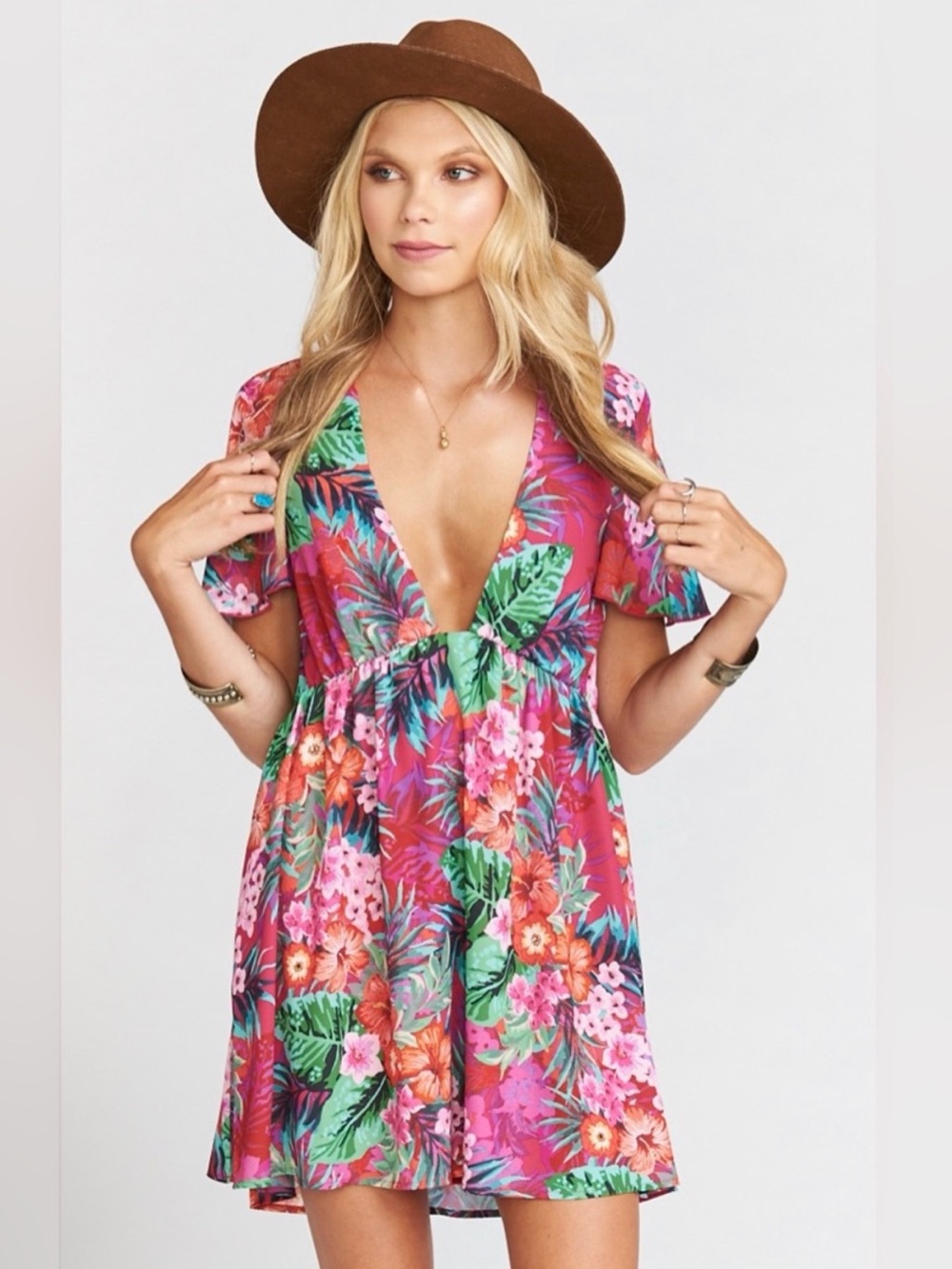 Show Me Your MuMu Pink Floral Mini Dress